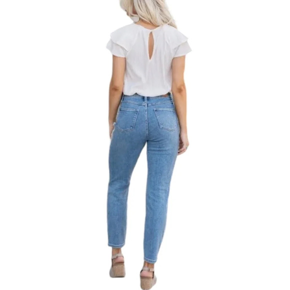 Judy Blue Jonesborough High Slim Fit Medium Wash Jeans High Rise Size 7 28 - Picture 4 of 13